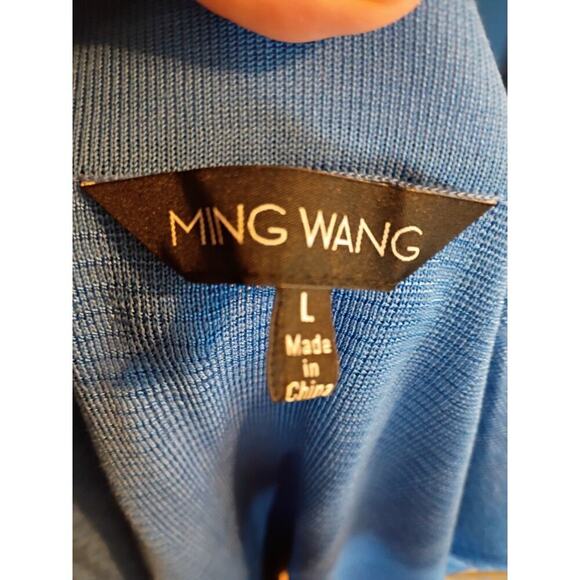 Ming Wang Cardigan Blue Sz L Laganlook Preppy Career Office - Picture 5 of 7